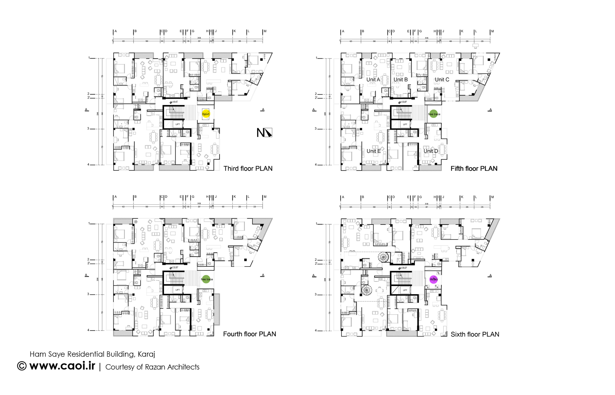 پلان مجتمع مسکونی,نقشه مجتمع مسکونی,نقشه ساختمان مسکونی
